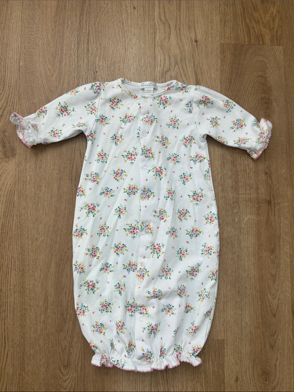 Kissy Kissy White Floral Convertible Gown Romper Size 9 months
